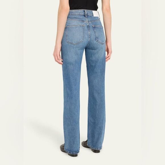 NWT EB Denim High Rise Straight Leg Light Wash Jeans - Picture 2 of 7